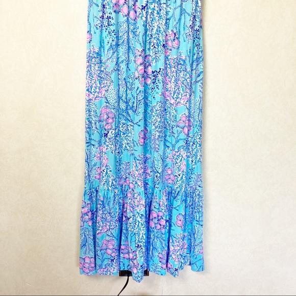 Lilly Pulitzer Blue and Pink Floral Maxi Dress - Picture 10 of 16